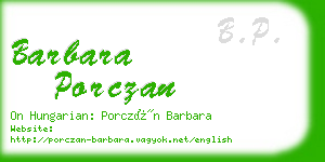 barbara porczan business card